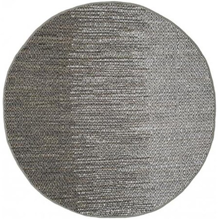 Flowers First 6 x 6 ft. Round Vintage Leather Hand Woven Rug, Light Grey & Grey FL1892409